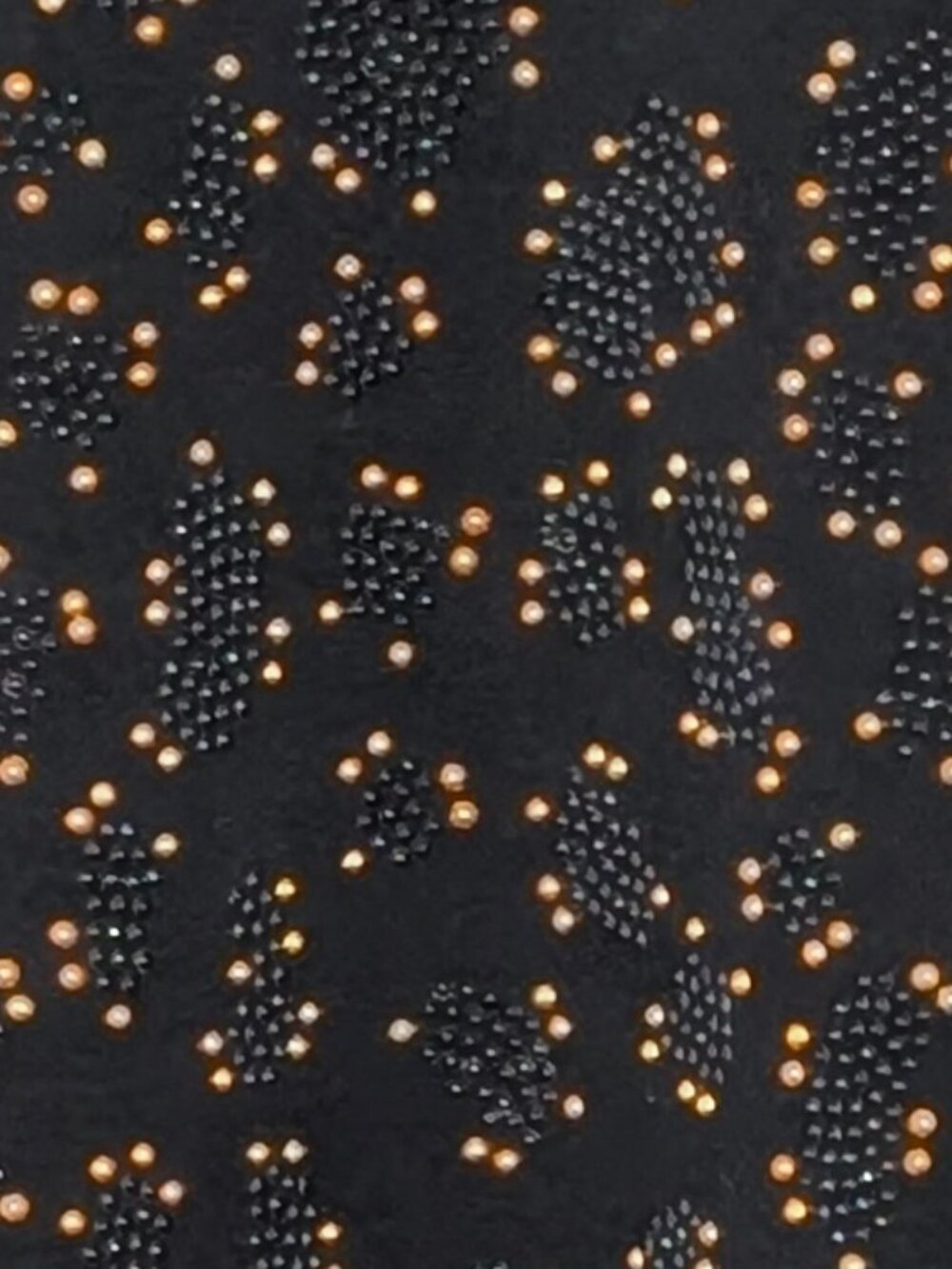 St. John Knit for Nordstrom Black Tee Top with Black & Gold Design XL - Picture 4 of 5